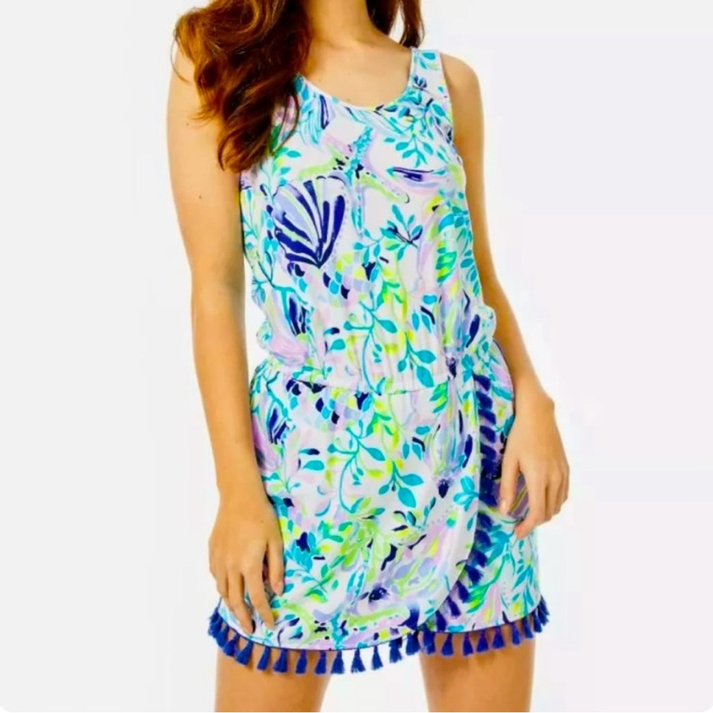 Lilly Pulitzer Blue and Green Patterned Dress